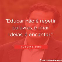 “Educar não é repetir palavras, é criar ideias, é encantar.” - Augusto Cury